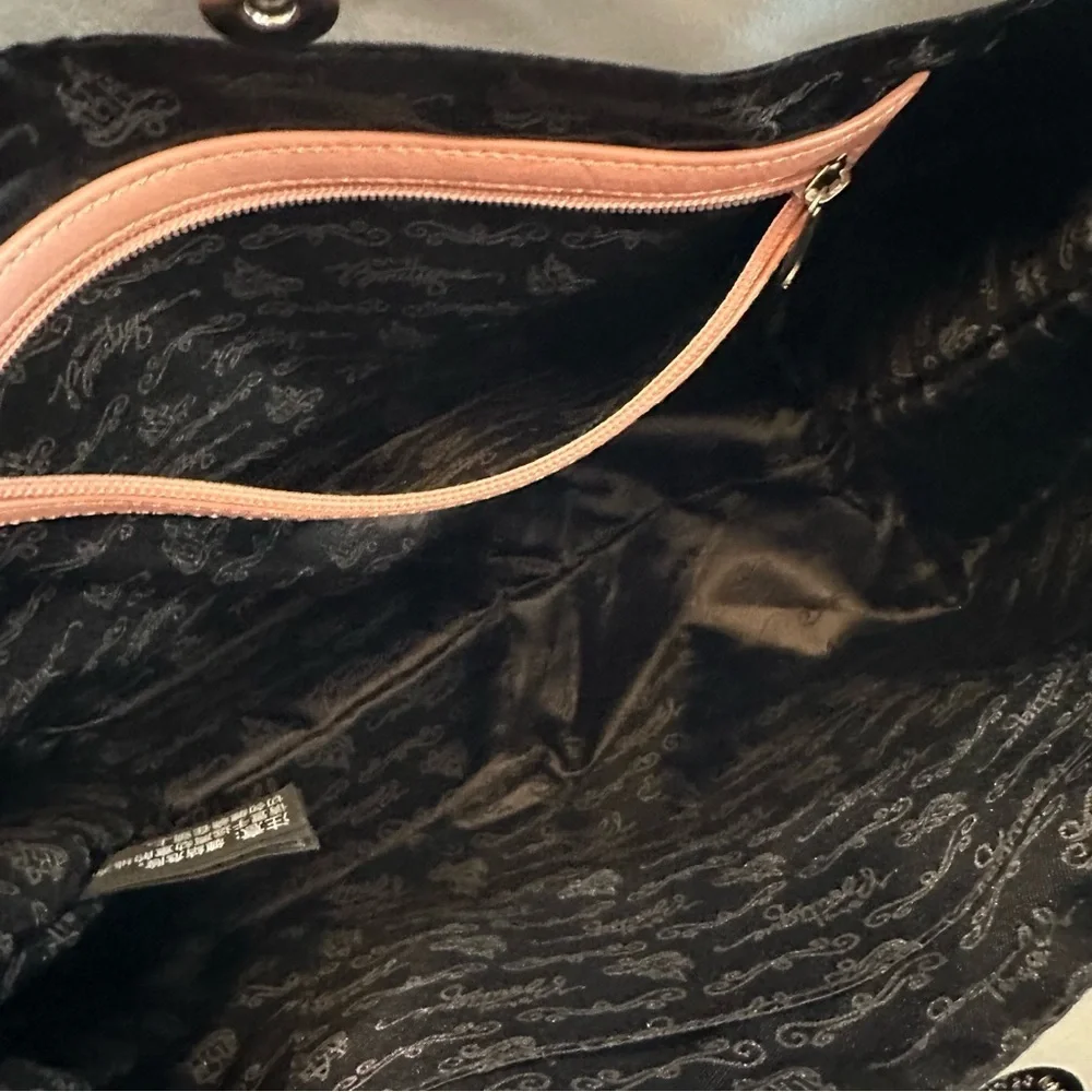 Disney Boutique Mickey and Minnie Mouse Kissing Satchel with Lace Detail